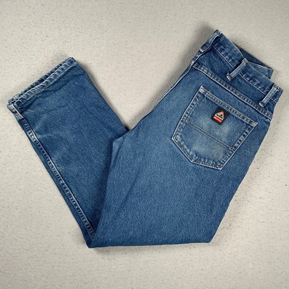 Bulwark FR Jeans Men 36x30 Blue Flame Resistant Workwear PEJ4DW1